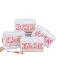 Chic Patch Cosmetic White Pouch