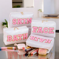 Chic Patch Cosmetic White Pouch