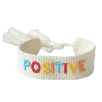 WTR Embroidered Friendship Bracelets with Tassels - GOOD VIBES | POSITIVE VIBES Gifts for Friends