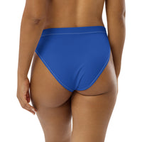 Blue Recycled high-waisted bikini bottom