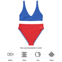 Colorblock Recycled high-waisted bikini