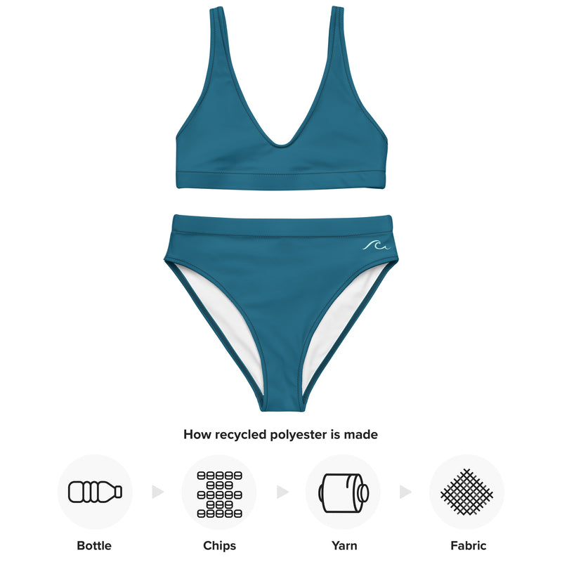 Naples Yacht Blue Recycled high-waisted bikini