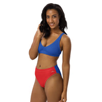 Colorblock Recycled high-waisted bikini