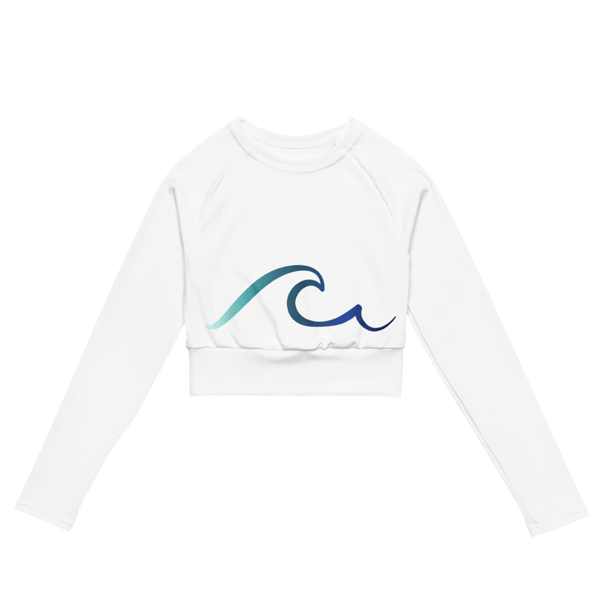 White Recycled long-sleeve crop top