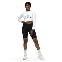 White Recycled long-sleeve crop top