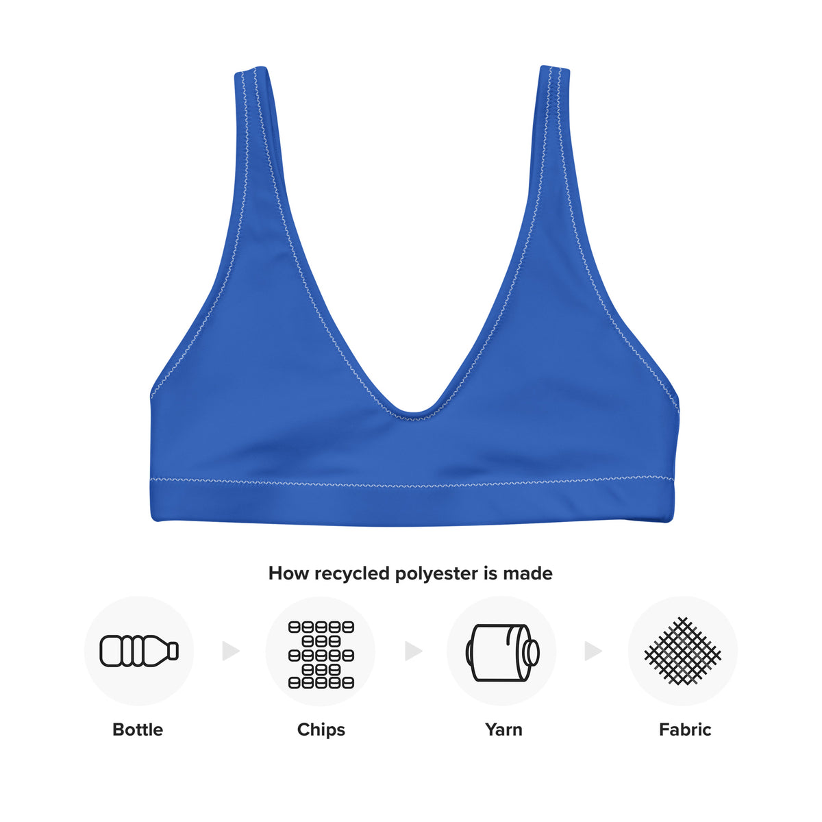Blue Recycled padded bikini top