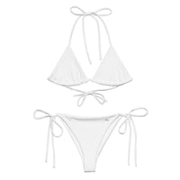 White All-over print recycled string bikini