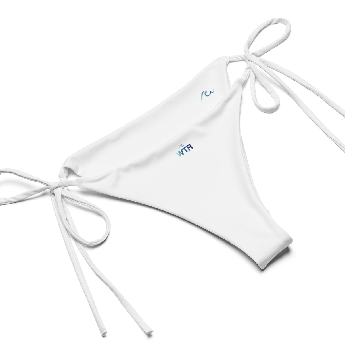 White All-over print recycled string bikini