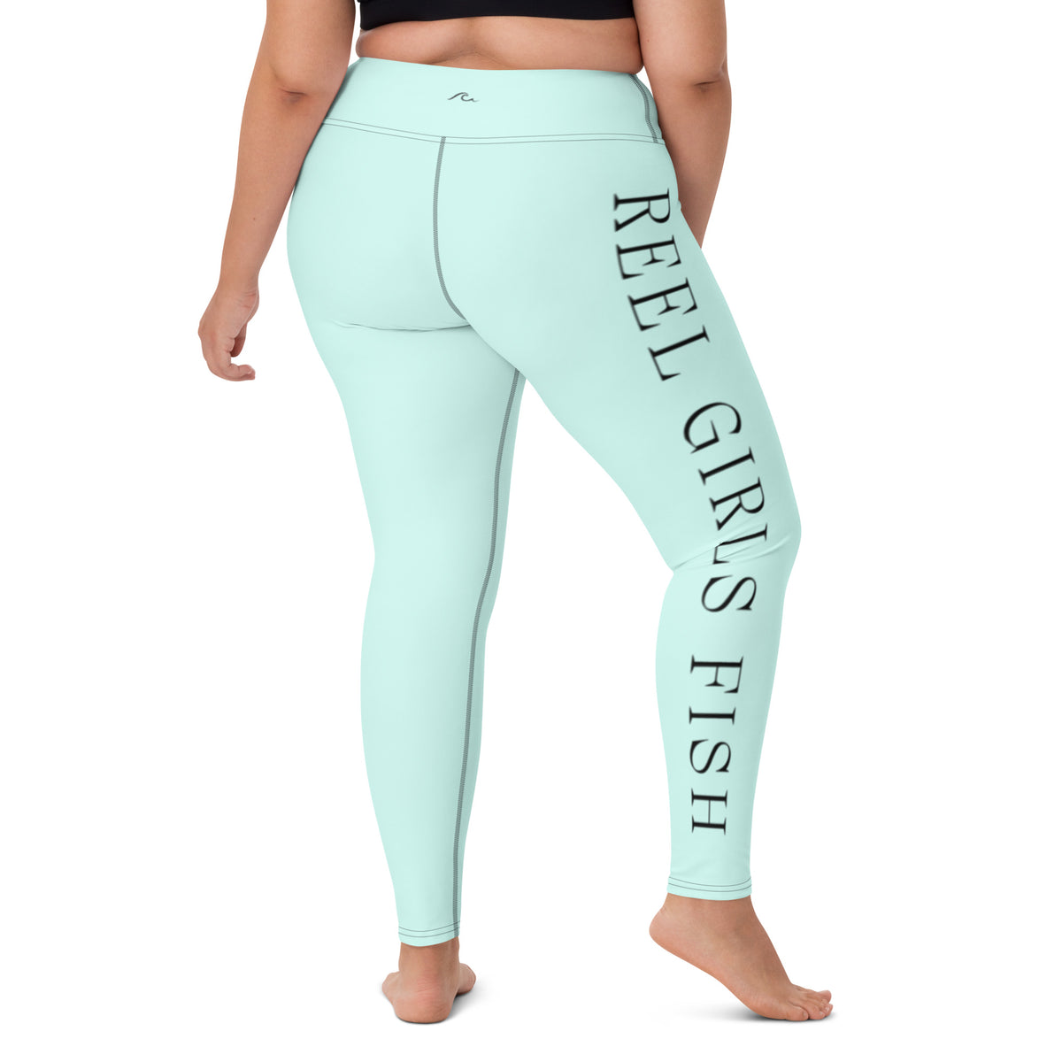 Reel Girls Fish Black Stitch Yoga Leggings