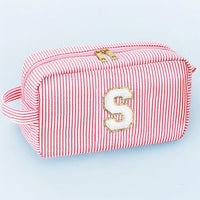 Cute Initial Waterproof Pink Travel Cosmetic Toiletry Bag