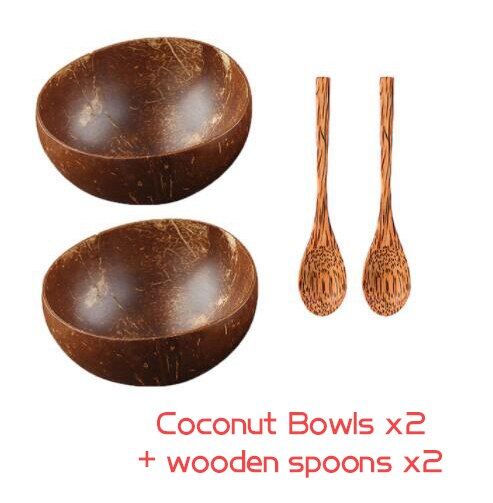 Personalized Name/Logo Coconut Bowl by WTR – Creative and Sustainable Wooden Tableware for Fruit Salad, Noodle, Rice, and More