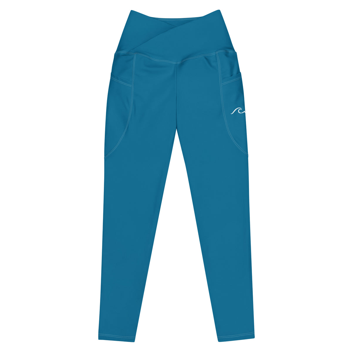 Naples Blue UPF 50+ Crossover leggings with pockets