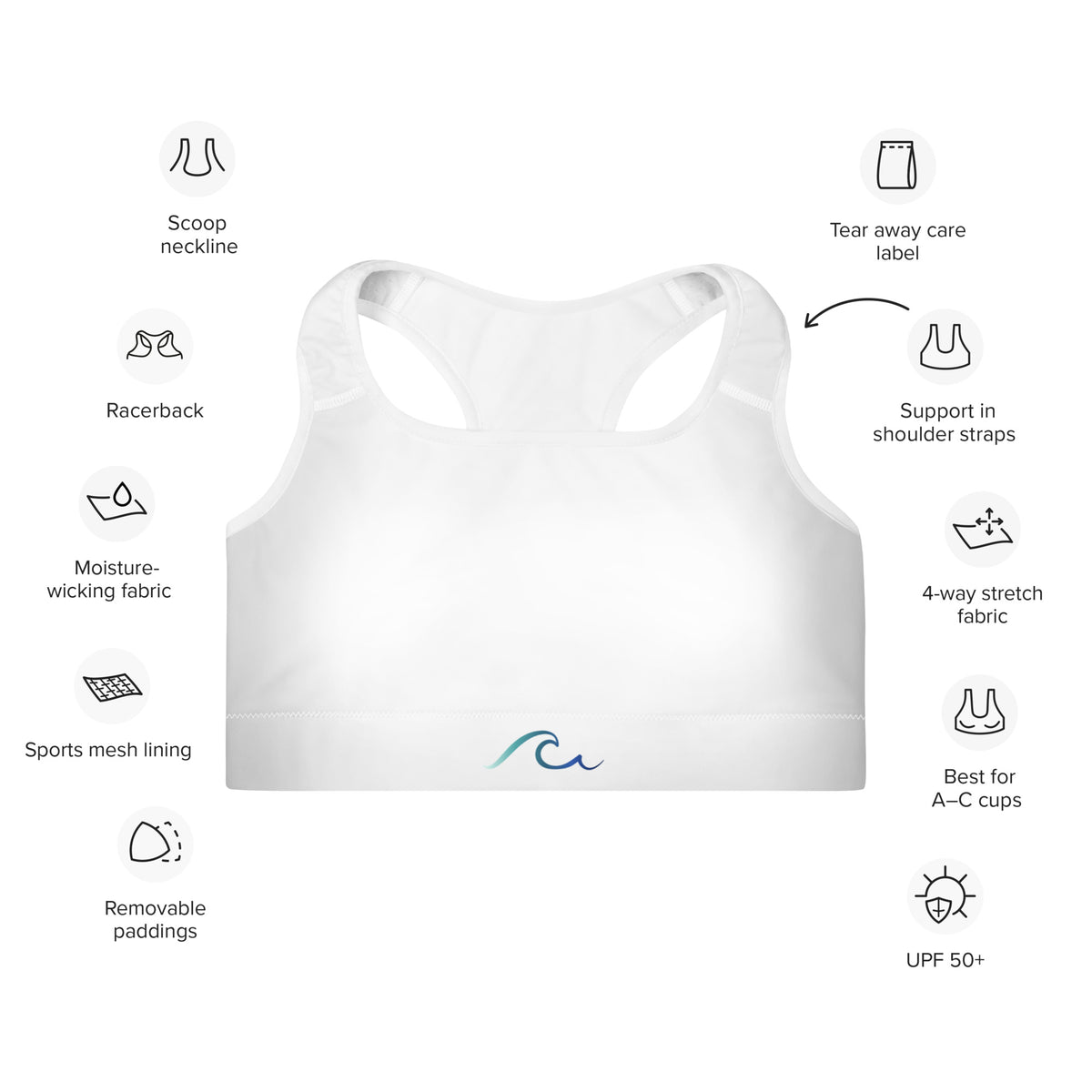 White Sands Padded Sports Bra