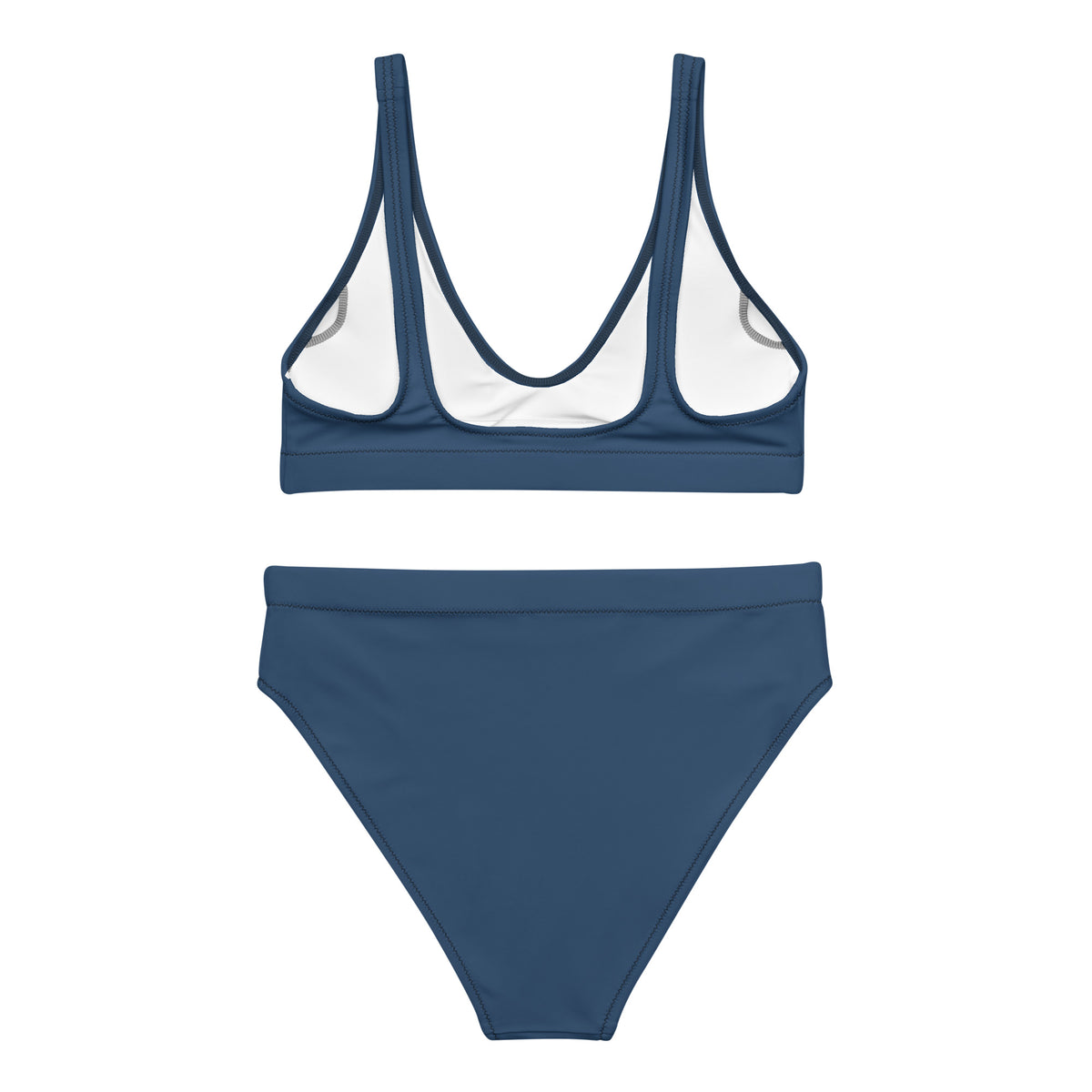 Navy Recycled high-waisted bikini