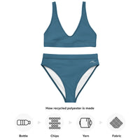 Teal Recycled high-waisted bikini