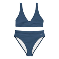 Navy Recycled high-waisted bikini