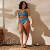 Teal Recycled high-waisted bikini