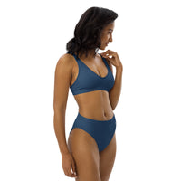 Navy Recycled high-waisted bikini