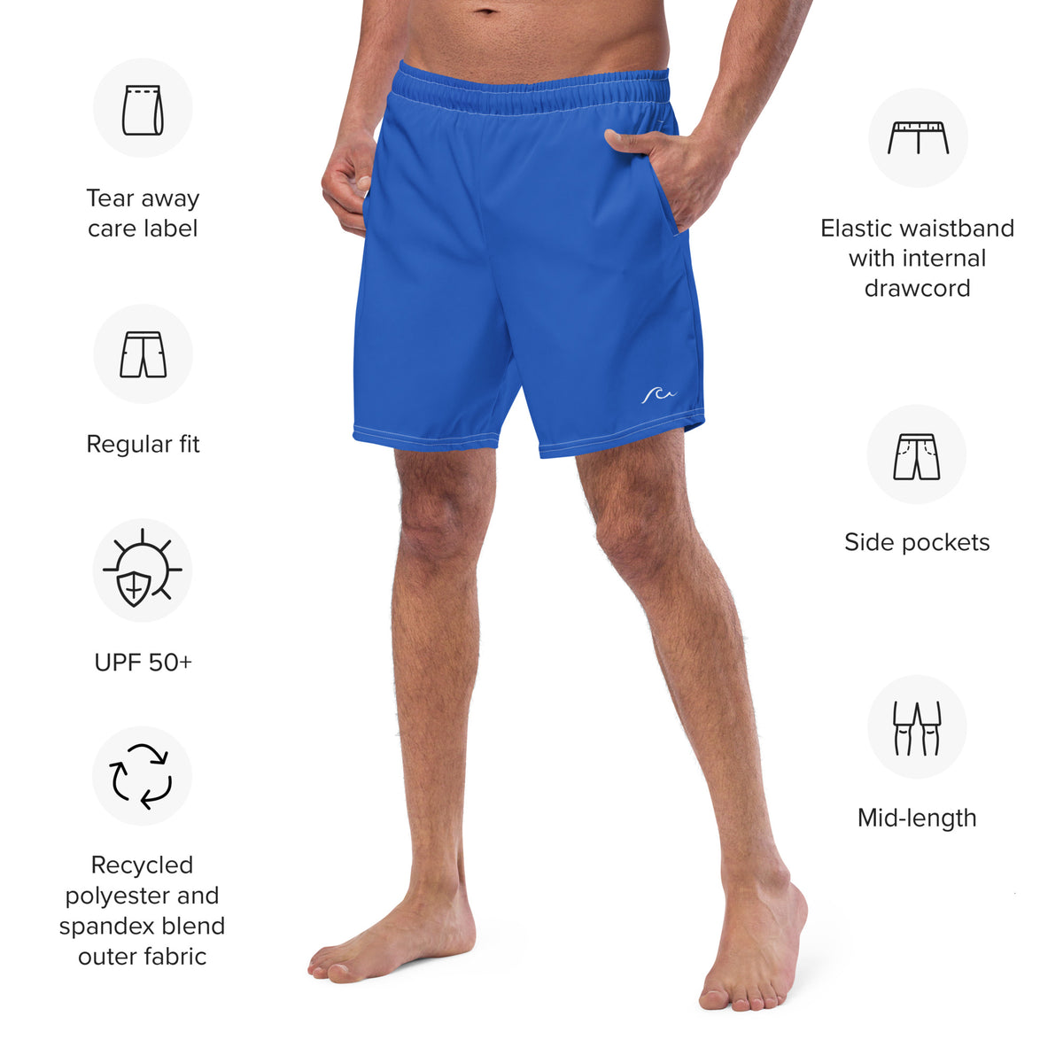 Blue Men's swim trunks