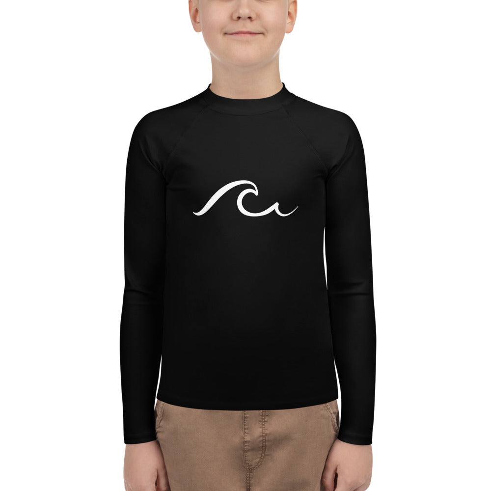 Jetty Black UPF 50+ Youth Rash Guard