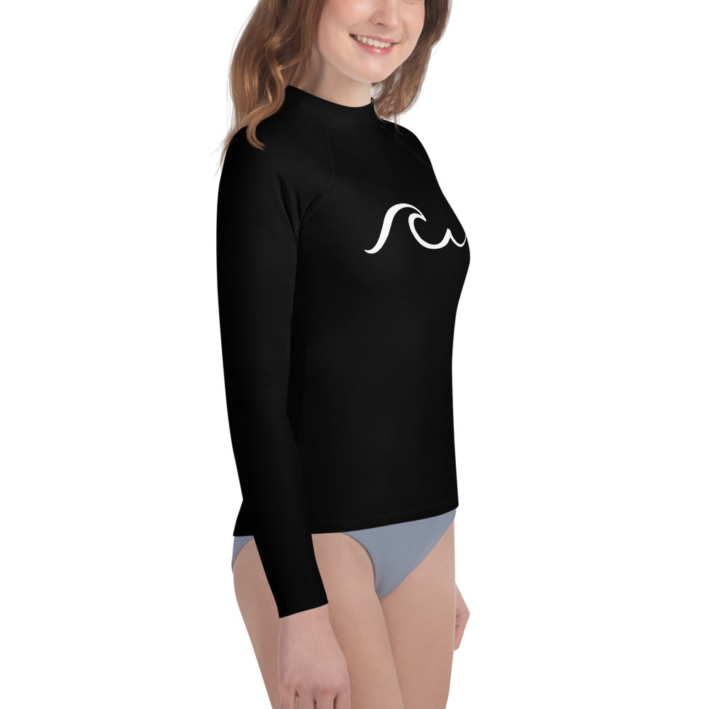 Jetty Black UPF 50+ Youth Rash Guard