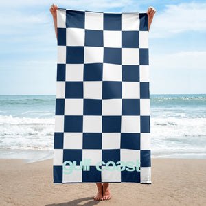 Gulfcoast Navy Checkmate Beach Towel