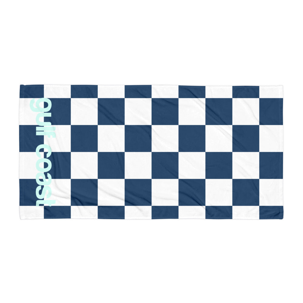 Gulfcoast Navy Checkmate Beach Towel