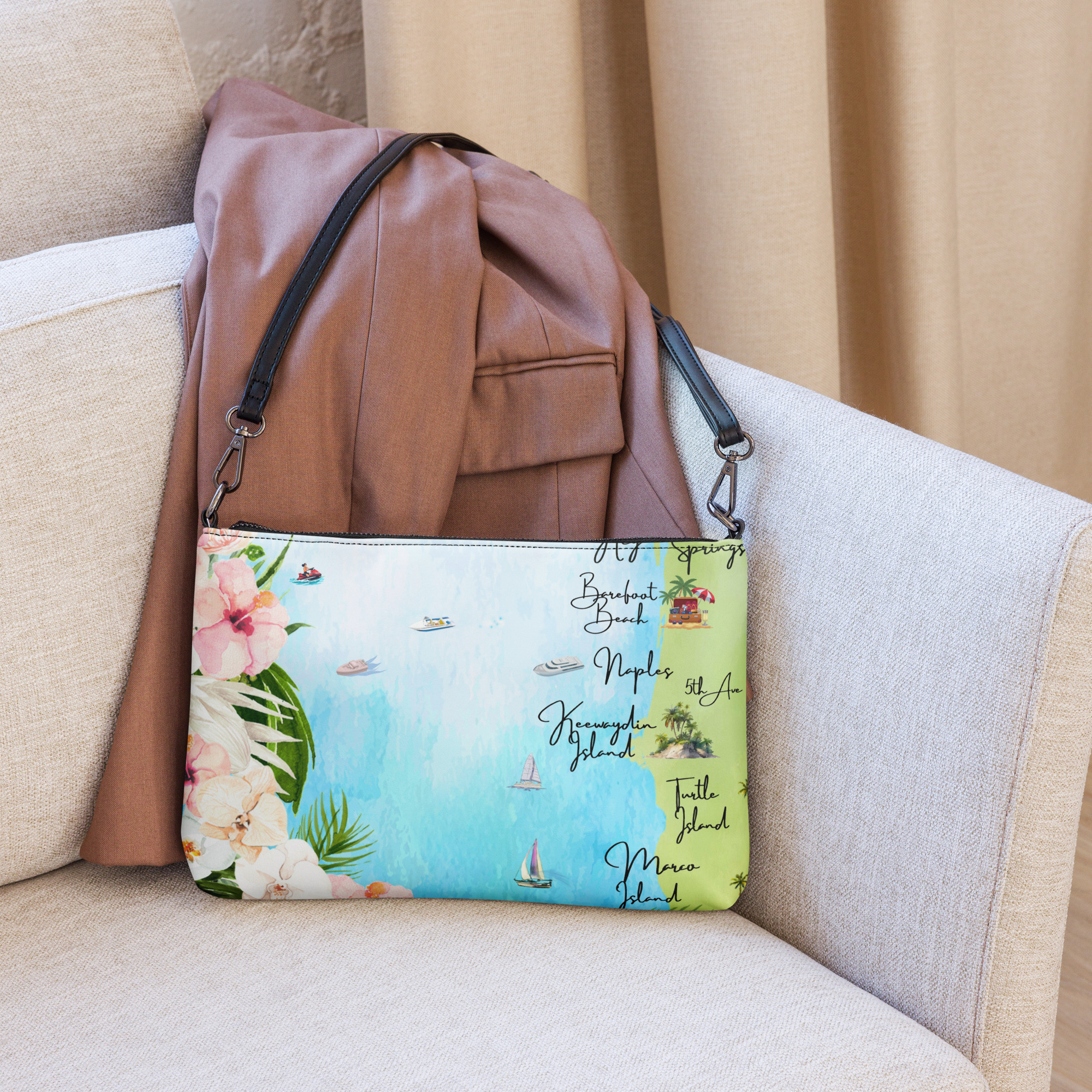 Barrier Islands crossbody bag, back view