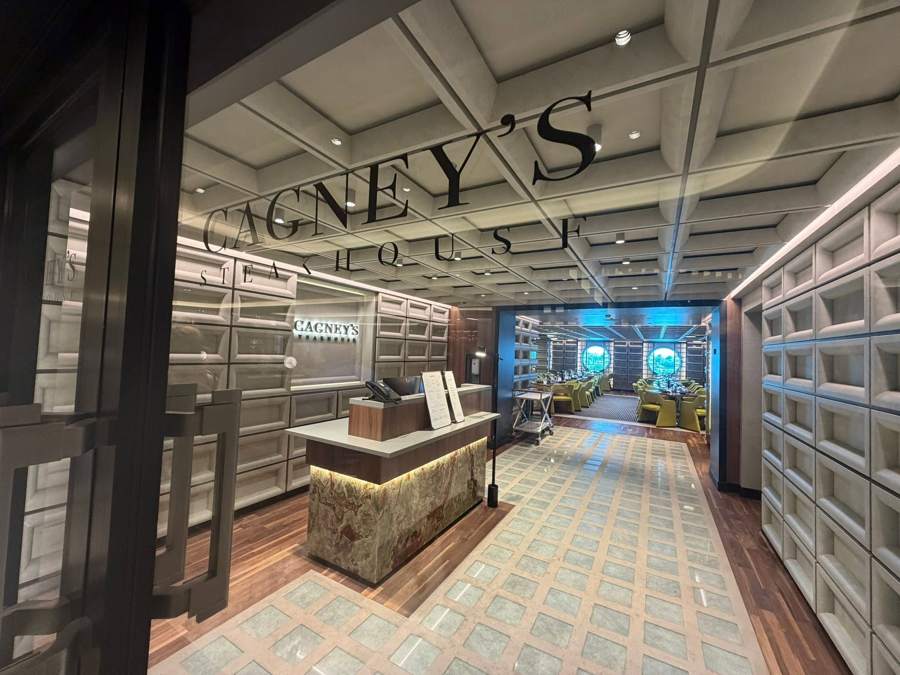 The entrance to Cagney&rsquo;s steakhouse