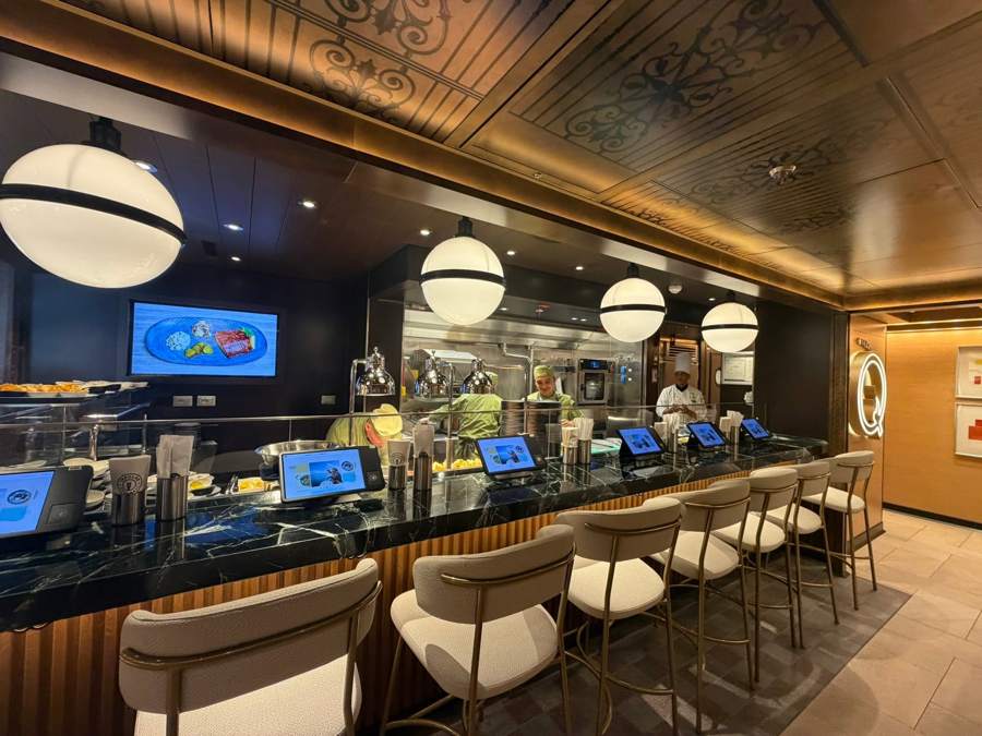 The Indulge Food Hall counter with tablet ordering screens and an open kitchen